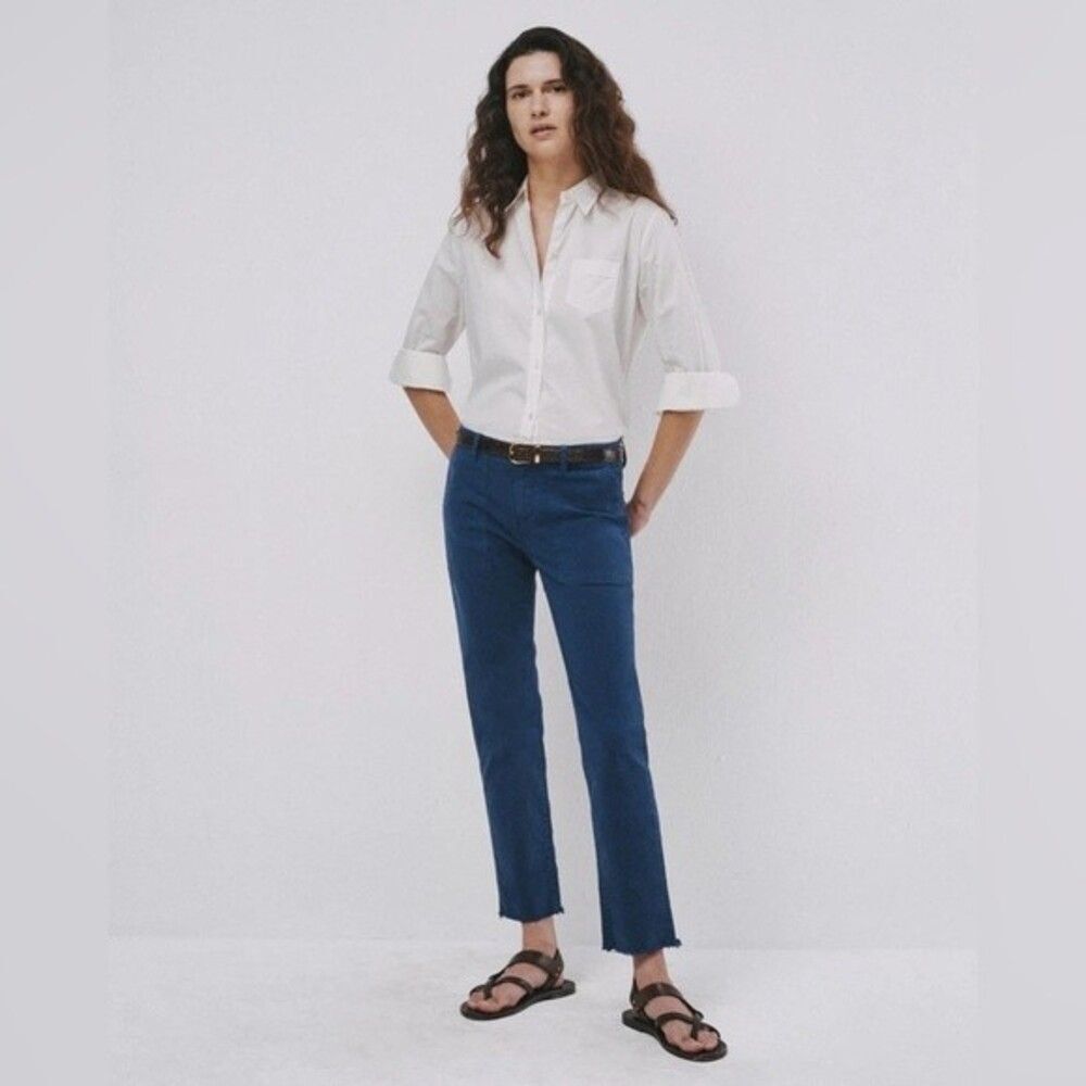Nili Lotan Jenna straight leg Pants In Teal Blue Size 4